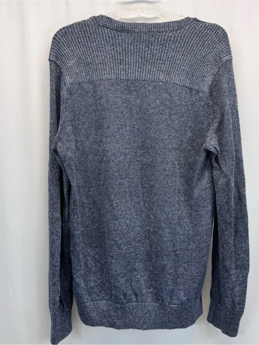 Banana Republic Mens Heathered Navy Crewneck Sweater L Tall Linen Preppy Dad